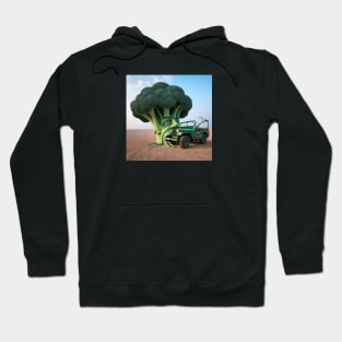 Broccoli eating a Jeep -  Salvador Dali Style Hoodie